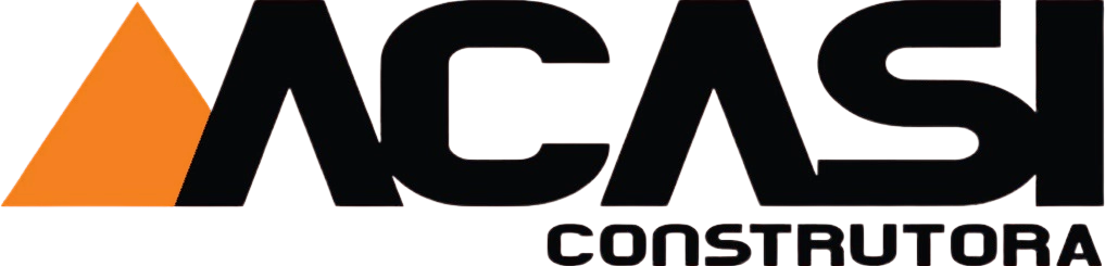 Logo ACASI Construtora - Preto e laranja