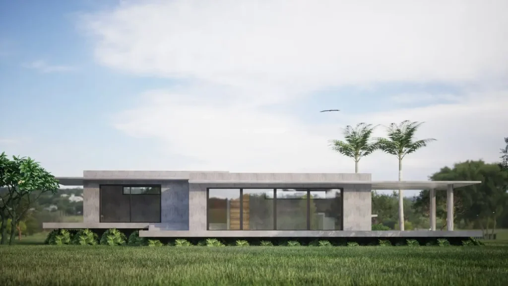 Projeto 3D de uma casa de campo