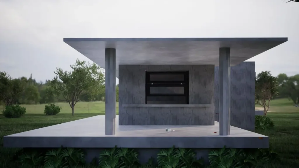 Projeto 3D de uma casa de campo