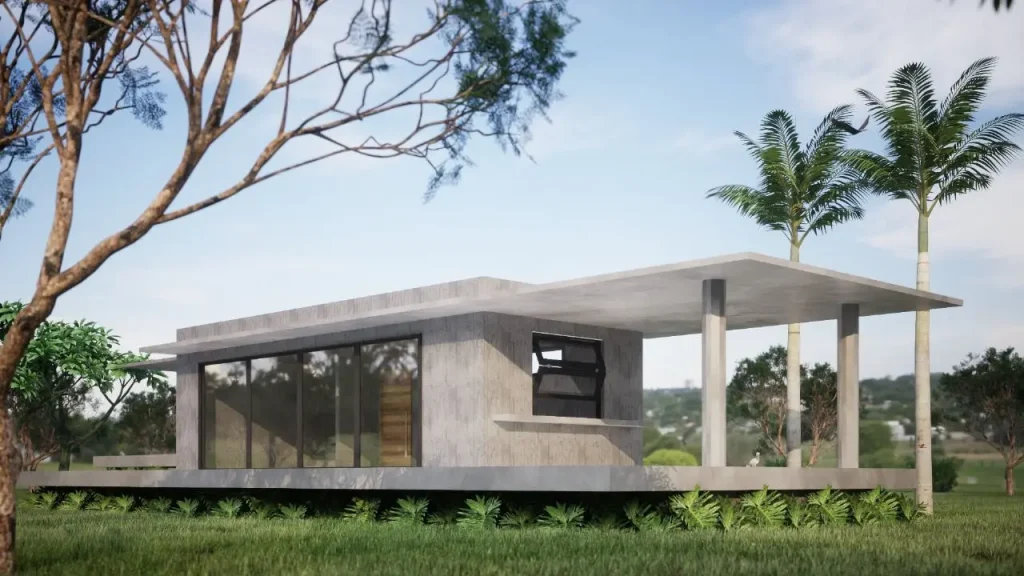 Projeto 3D de uma casa de campo