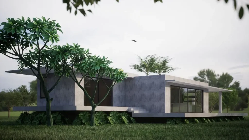 Projeto 3D de uma casa de campo