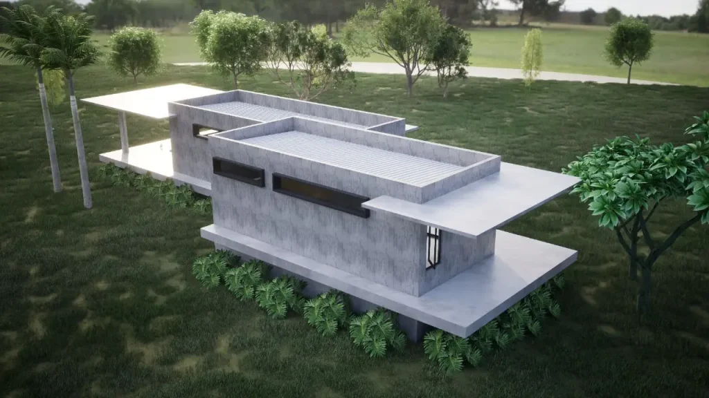 Projeto 3D de uma casa de campo