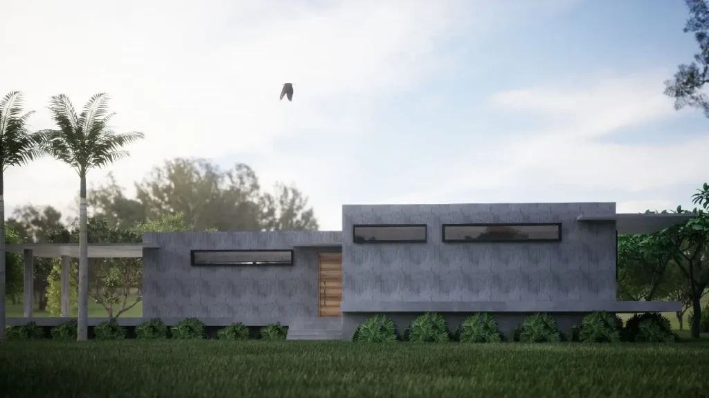 Projeto 3D de uma casa de campo