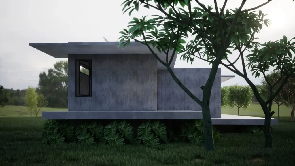 Projeto 3D de uma casa de campo