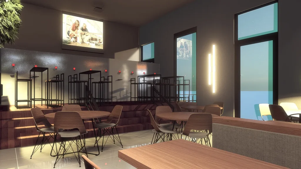 Projeto 3D de uma choperia