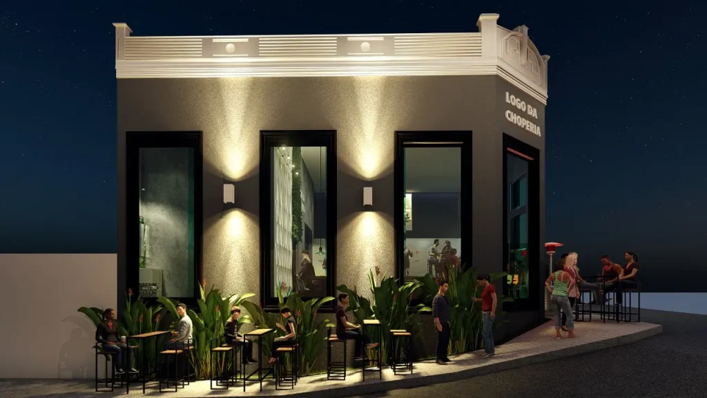 Projeto 3D de uma choperia