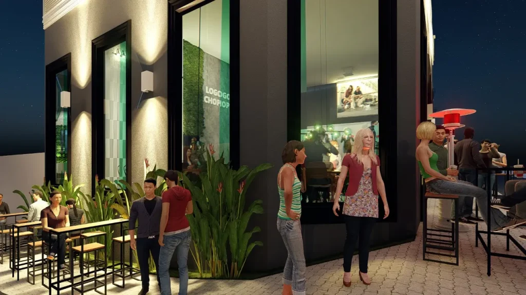 Projeto 3D de uma choperia