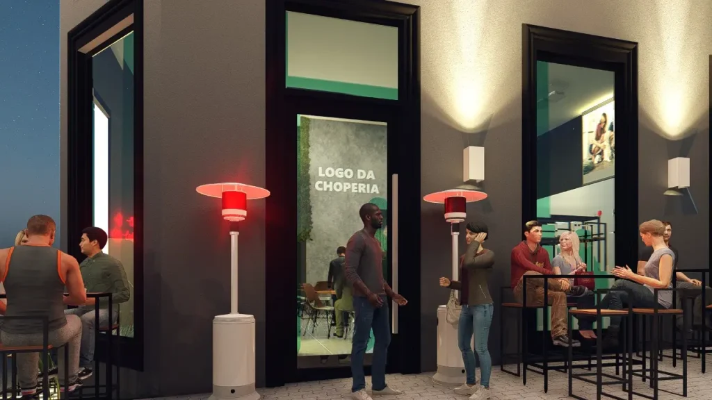 Projeto 3D de uma choperia