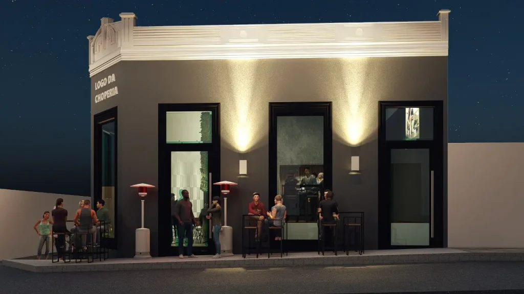 Projeto 3D de uma choperia