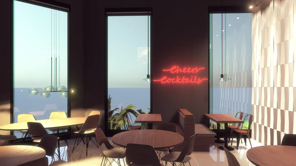 Projeto 3D de uma choperia