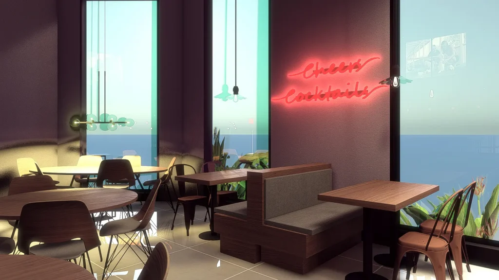 Projeto 3D de uma choperia